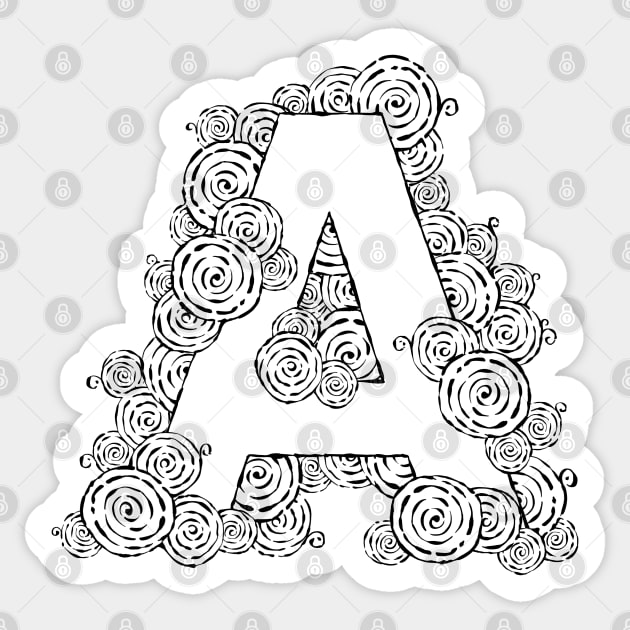 Letter A Geometric Circle Pattern Sticker by HHT